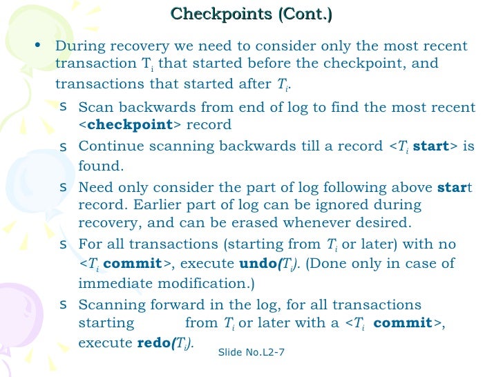 checkpointing in dbms